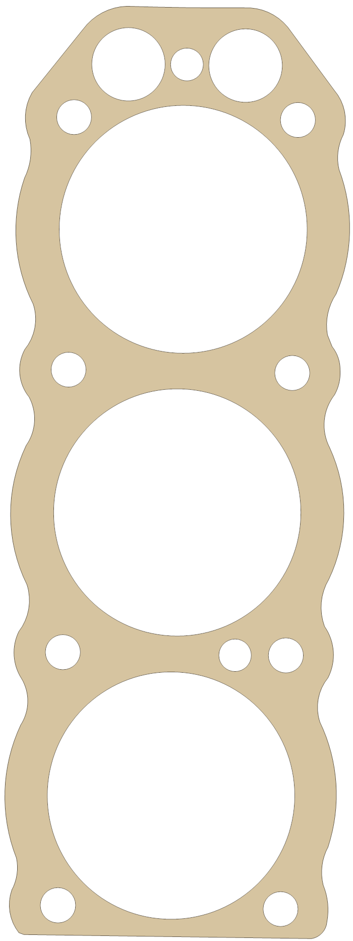 Yamaha Cylinder gasket outline, OEM 1J7-11351-02, A material