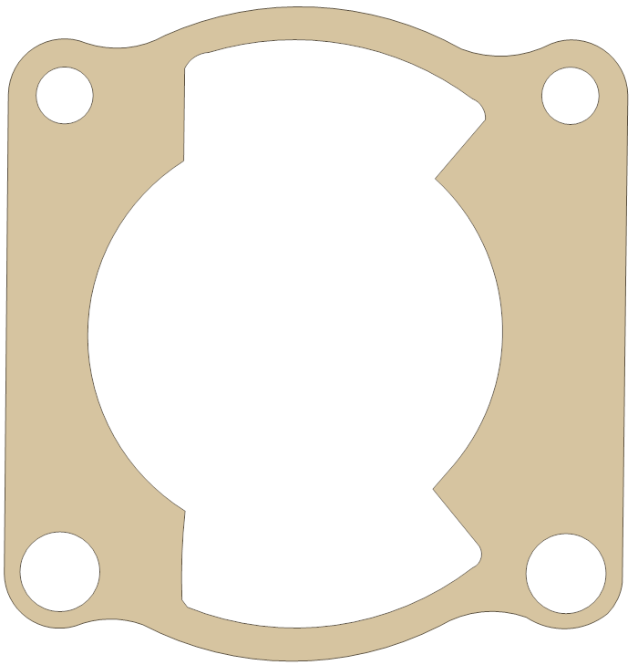 Yamaha Cylinder gasket outline, OEM 18L-11351-00, A material