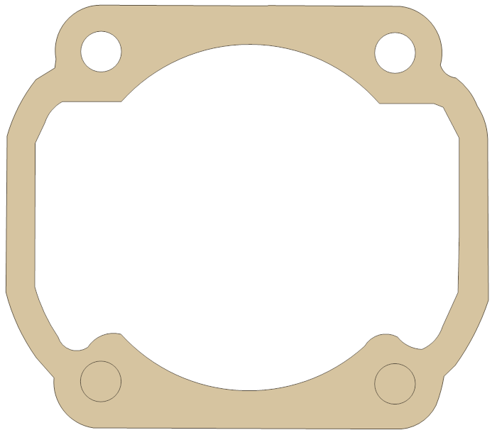 Yamaha Cylinder gasket outline, OEM 2V0-11351-00, B material