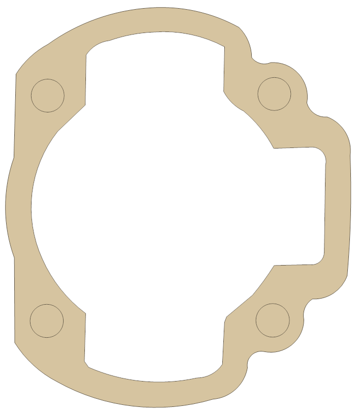 Yamaha Cylinder gasket outline, OEM 24G-11351-00, B material
