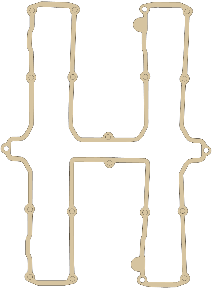 Yamaha Cylinder Head Cover gasket outline, OEM 2H7-11193-00, B material