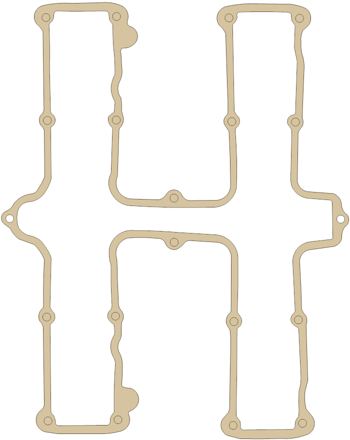 Yamaha Cylinder Head Cover gasket outline, OEM 16G-11193-00, B material