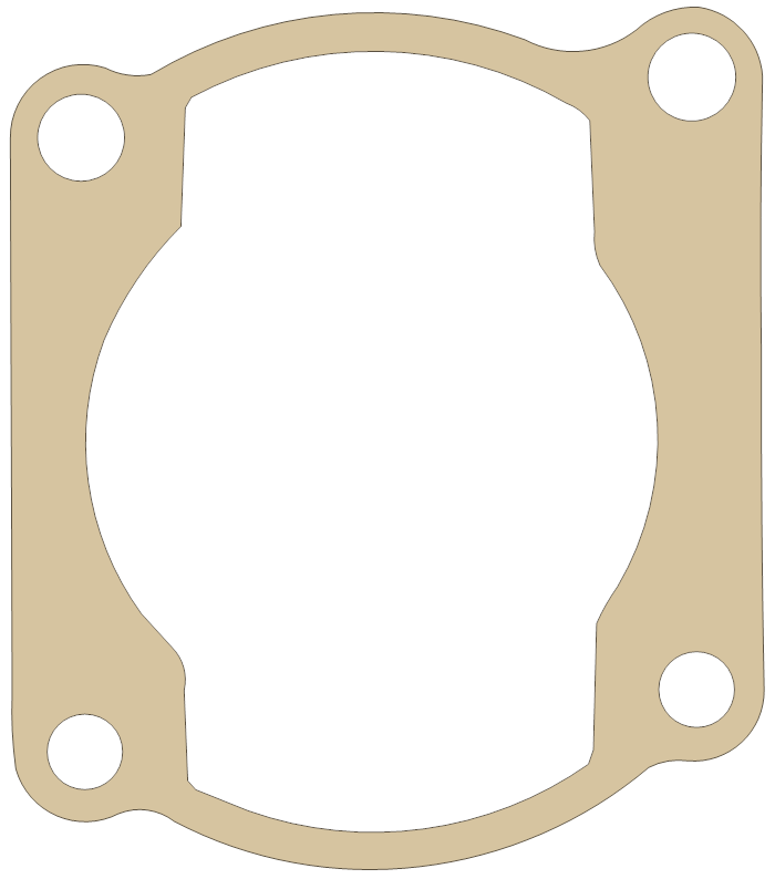 Yamaha 49T-11351-00 gasket outline, OEM 49T-11351-00, A material