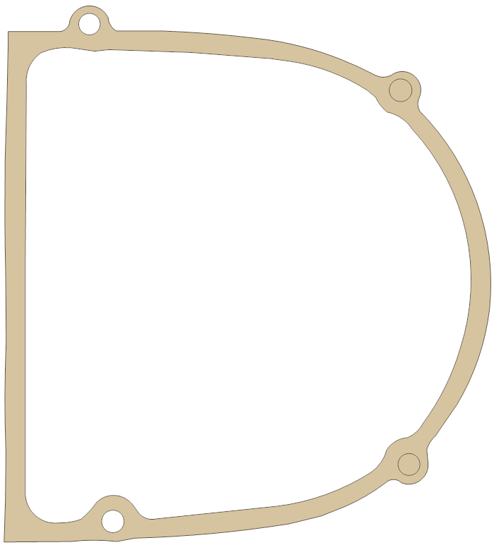 Yamaha 214-1541-02 gasket outline, OEM 214-1541-02, A material