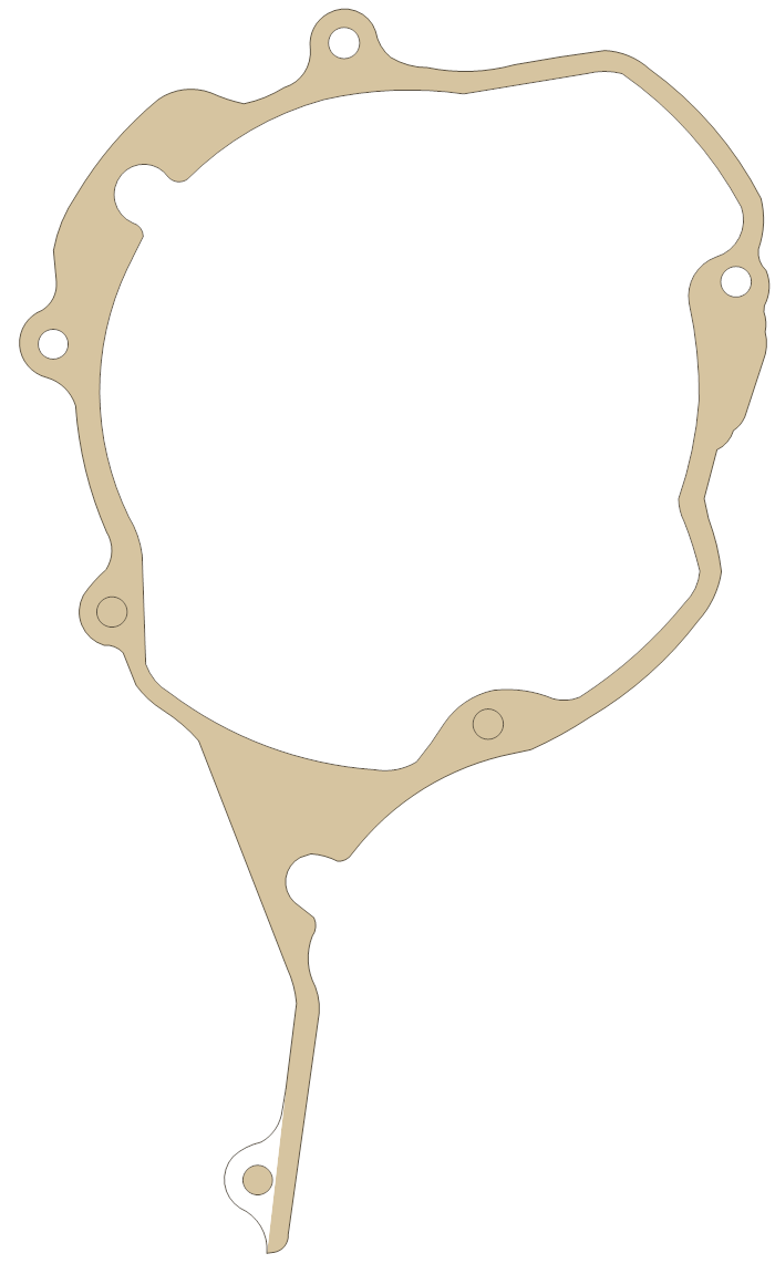 Yamaha XT350 Crankcase Cover 1 gasket outline