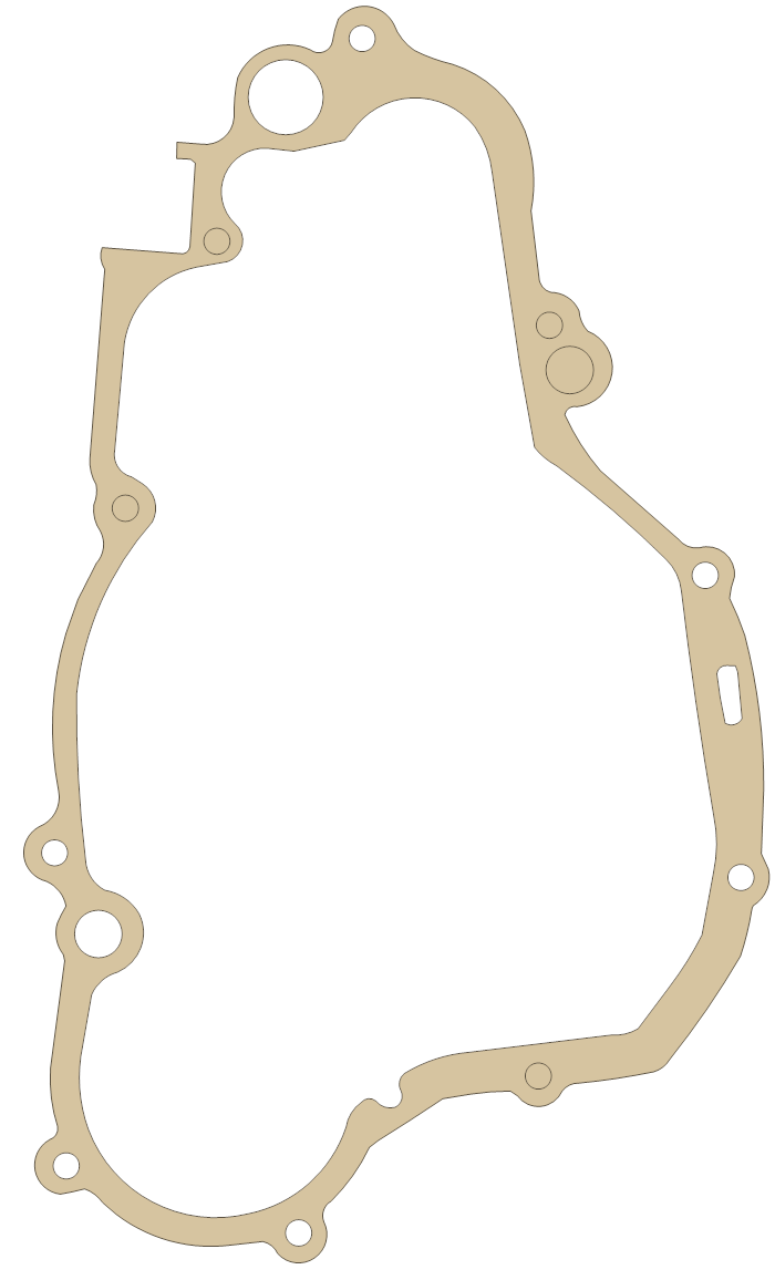 Yamaha YZ250 Crankcase Cover 3 gasket outline