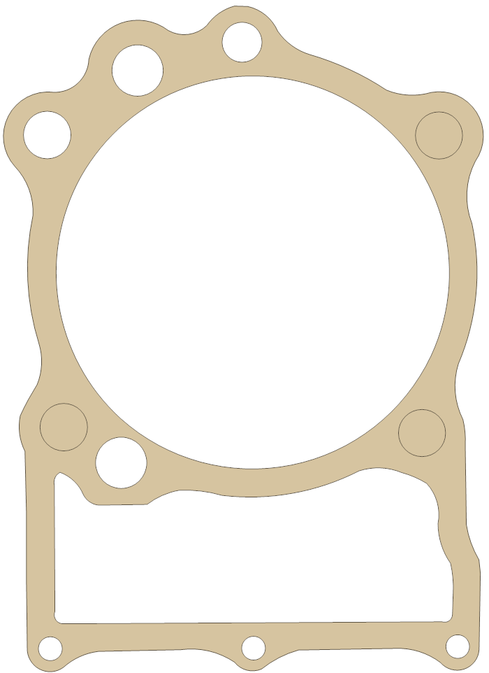 Yamaha 3EG-11351-01 gasket outline, OEM 3EG-11351-01, A material