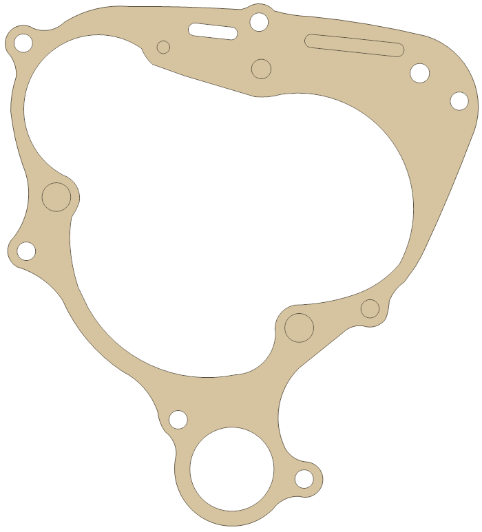 Yamaha Water Pump gasket outline, OEM 3JP-12449-02, D material