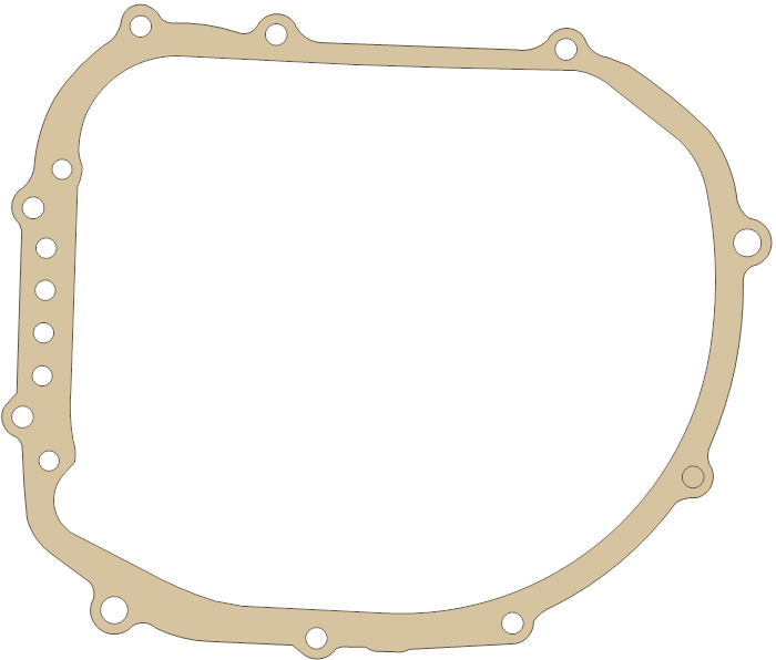 Yamaha Crankcase Cover 3 gasket outline, OEM 3HE-15462-10, A material