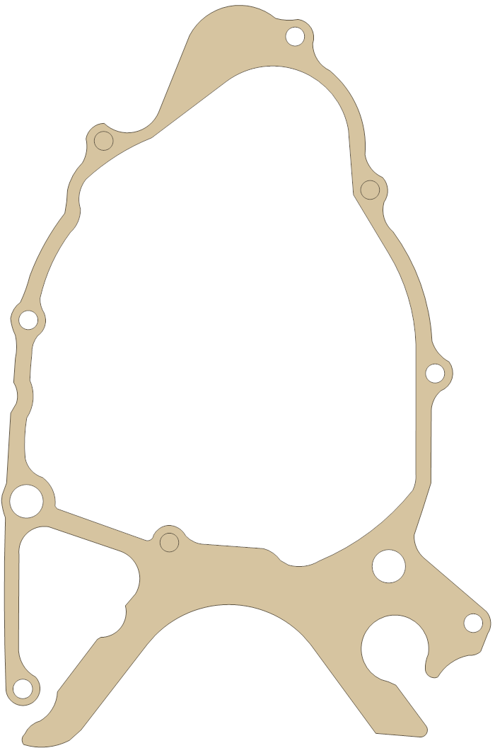 Yamaha Crankcase Cover 1 gasket outline, OEM 3AW-15451-03, A material