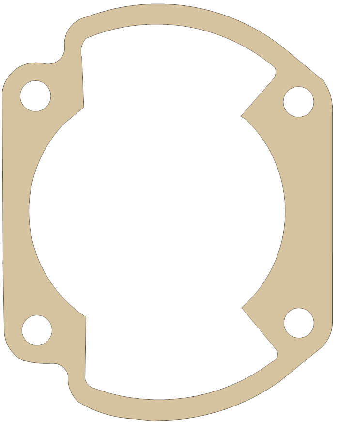 Yamaha 1L8-11351-01 gasket outline, OEM 1L8-11351-01, A material
