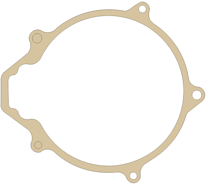 Yamaha 1WG-15455-10 gasket outline, OEM 1WG-15455-10, A material