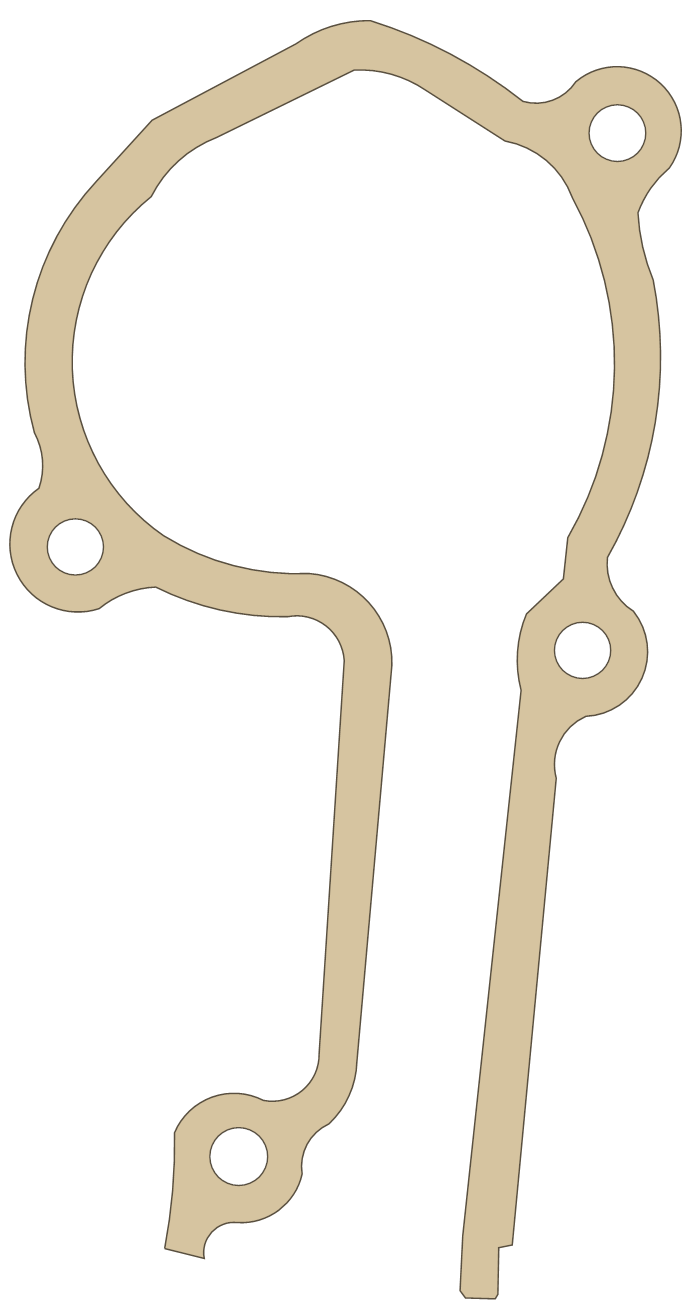 Yamaha 1LU-11993-01 gasket outline, OEM 1LU-11993-01, A material