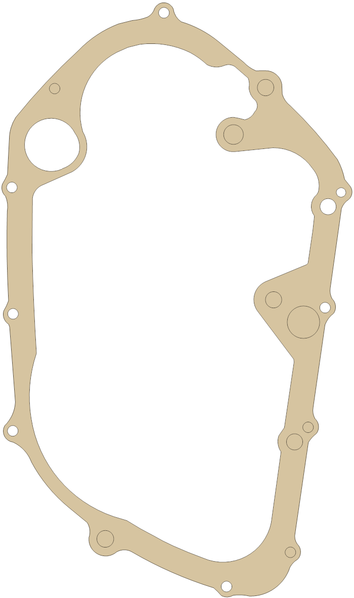 Yamaha 11H-15461-11 gasket outline, OEM 11H-15461-11, A material