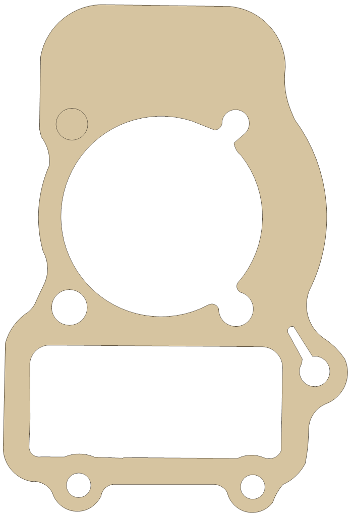 Yamaha 4DN-11351-01 gasket outline, OEM 4DN-11351-01, A material