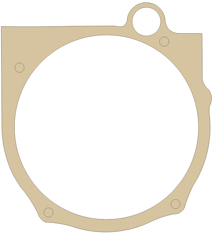 Yamaha 1G8-15455-01 gasket outline, OEM 1G8-15455-01, B material