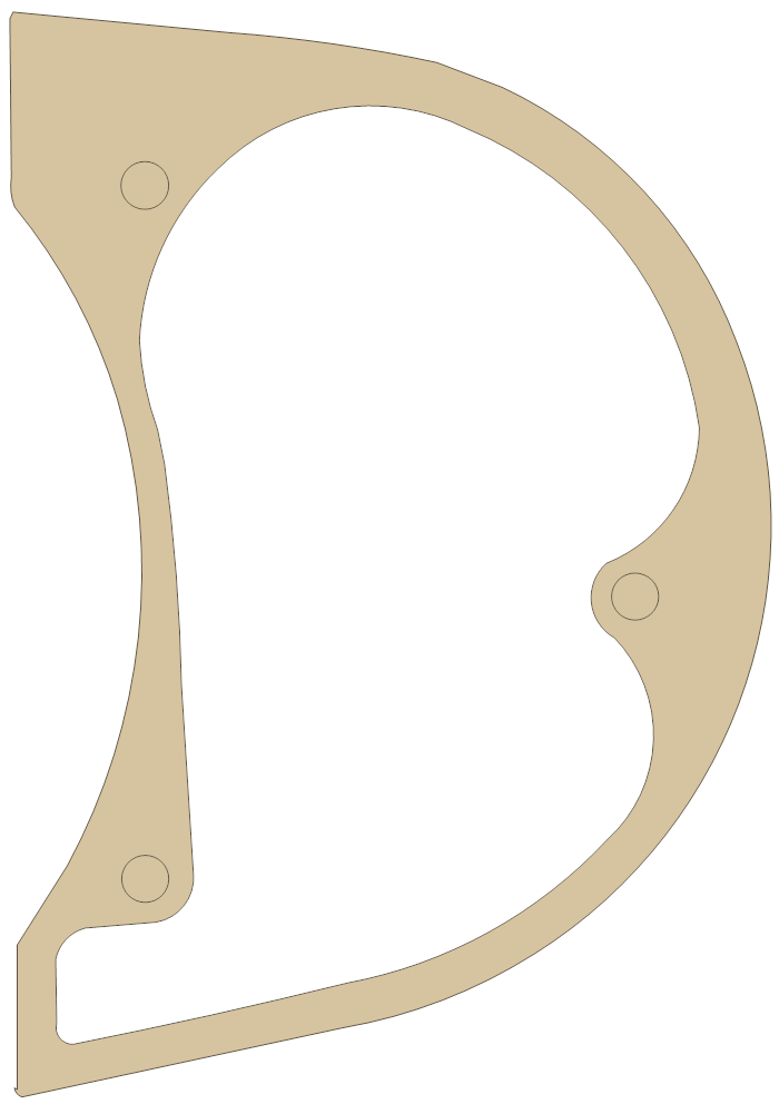 Yamaha 1A0-15456-10 gasket outline, OEM 1A0-15456-10, B material