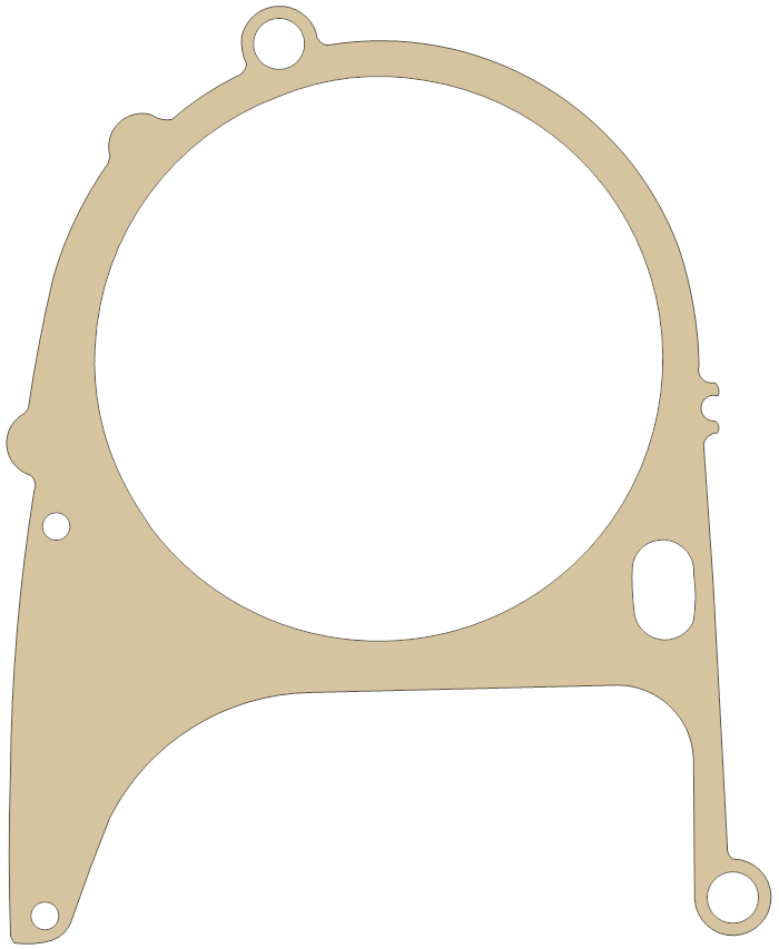 Yamaha 256-15461-09 gasket outline, OEM 256-15461-09, A material