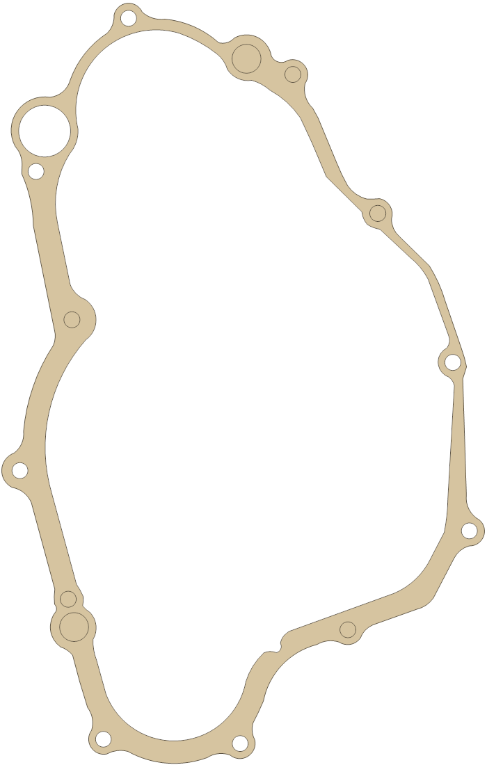 Yamaha YZ250F Crankcase Cover 3 gasket outline