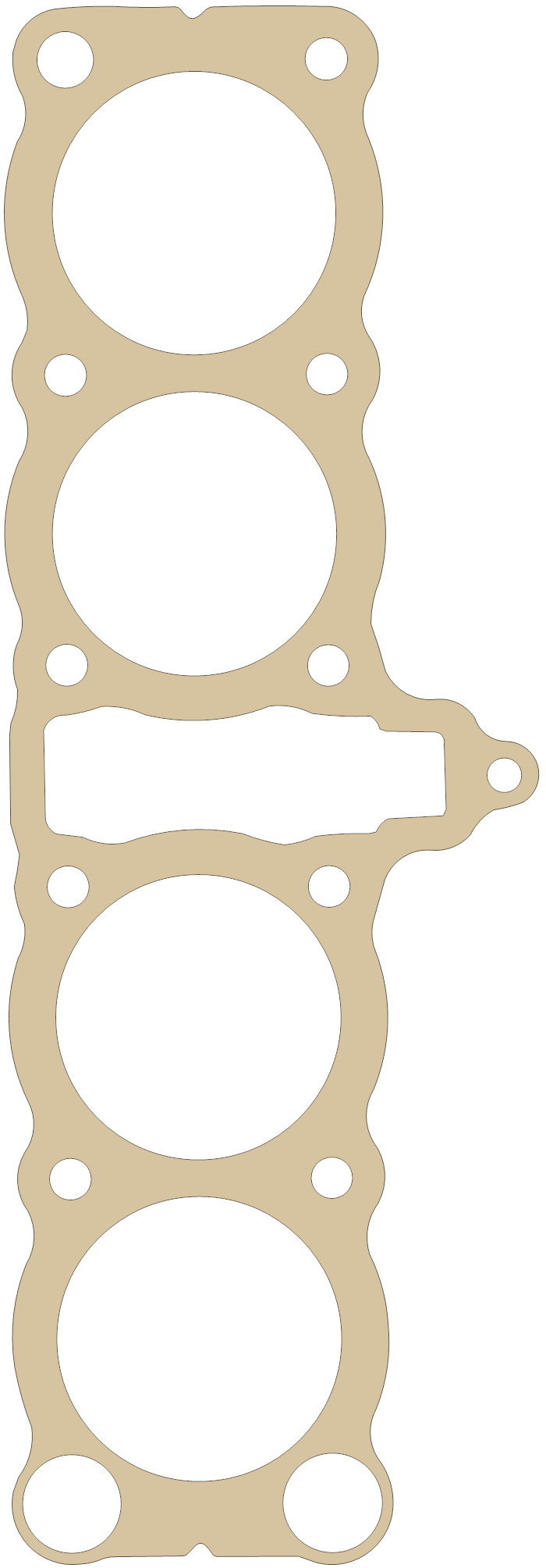 Yamaha XJ650T Cylinder Base gasket outline