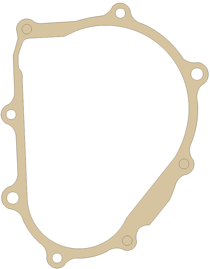 Yamaha Crankcase Cover 1 gasket outline, OEM 5NL-15451-00, A material