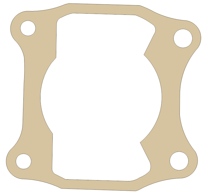 Yamaha Cylinder gasket outline, OEM 4A0-11351-00, A material