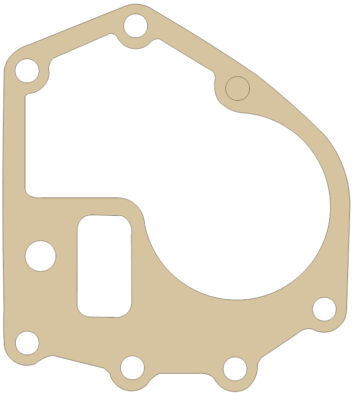 Yamaha Middle Gear Case gasket outline, OEM 1J7-17518-00, A material