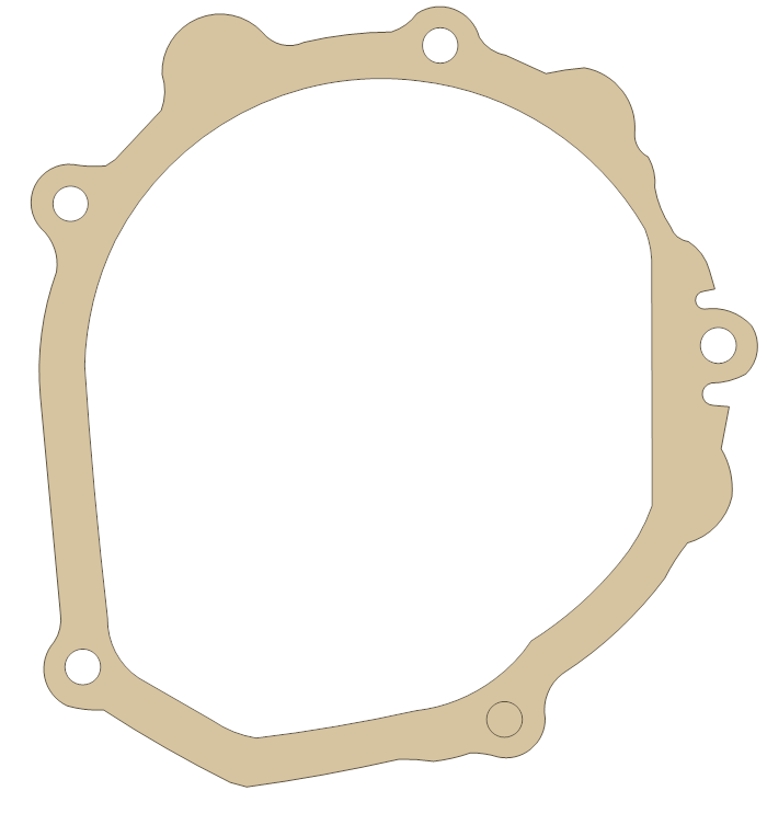 Yamaha YZ250 Crankcase Cover 1 gasket outline