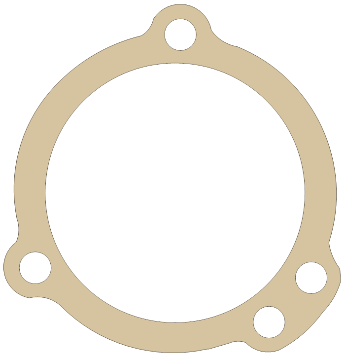 Yamaha 1J7-17519-10 gasket outline, OEM 1J7-17519-10, D material