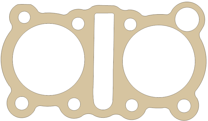 Yamaha 2A2-11351-10 gasket outline, OEM 2A2-11351-10, B material