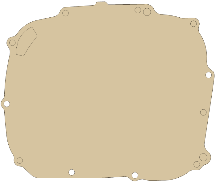 Yamaha FZR1000 Crankcase Cover 2 gasket outline