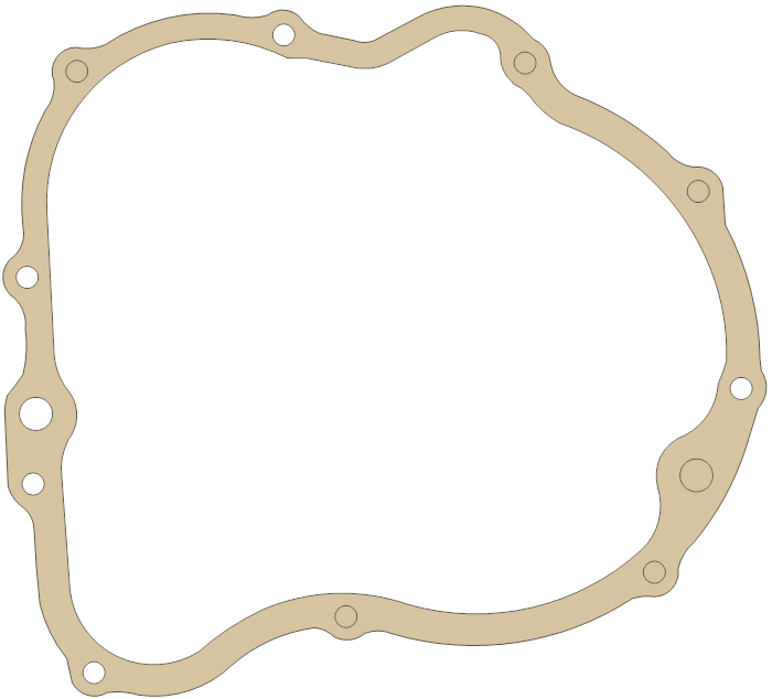 Yamaha 1J7-15461-10 gasket outline, OEM 1J7-15461-10, A material