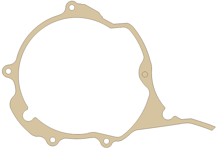 Yamaha Crankcase Cover gasket outline, OEM 3Y1-15451-01, A material