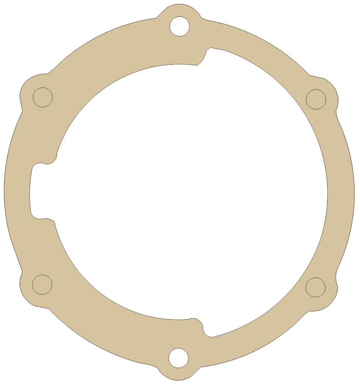 Yamaha 3X3-15459-10 gasket outline, OEM 3X3-15459-10, A material
