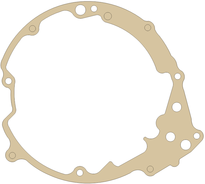 Yamaha Gasket gasket outline, OEM 4WV-15463-00, A material
