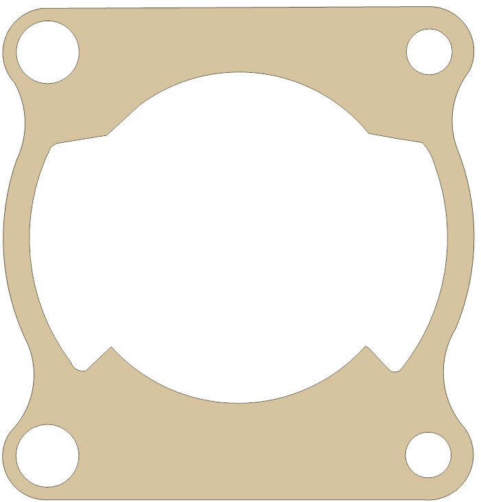 Yamaha 18G-11351-02 gasket outline, OEM 18G-11351-02, A material
