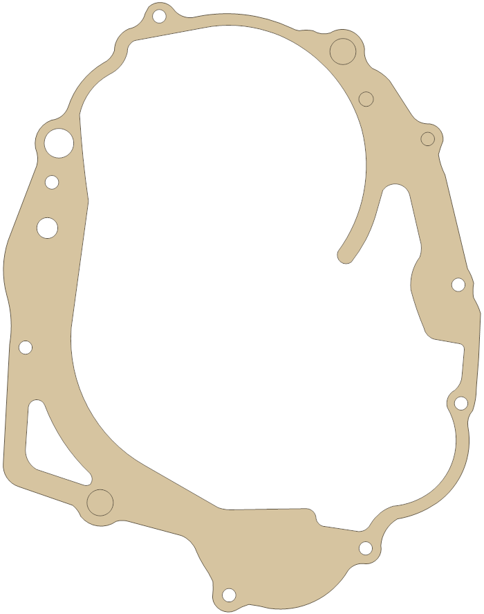 Yamaha 3JN-15461-10 gasket outline, OEM 3JN-15461-10, A material