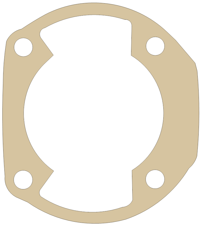 Yamaha Cylinder Base gasket outline, OEM 2J5-11351-01, A material