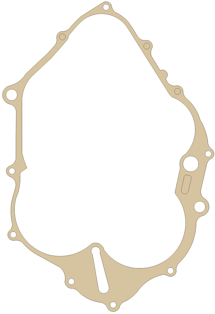Yamaha Crankcase gasket outline, OEM 5LP-15462-00, A material