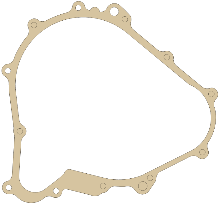 Yamaha YFM400FAH Kodiak Hunter Crankcase Cover 1 gasket outline