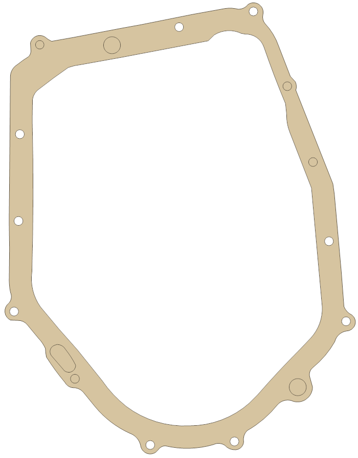 Yamaha YFM350X Warrior Crankcase Cover 2 gasket outline