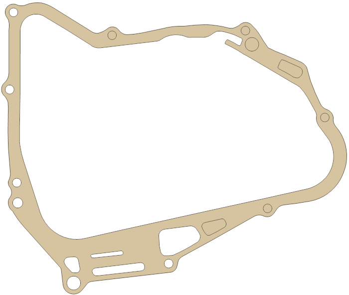Yamaha YFM50 RAPTOR 50 Crankcase Cover 2 gasket outline