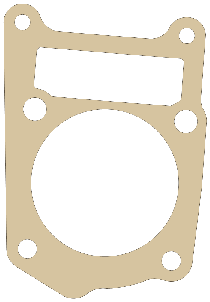 Yamaha Cylinder gasket outline, OEM 5HH-E1351-00, A material