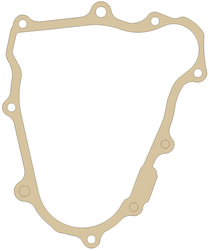 Yamaha Crankcase gasket outline, OEM 5TJ-15451-00, A material