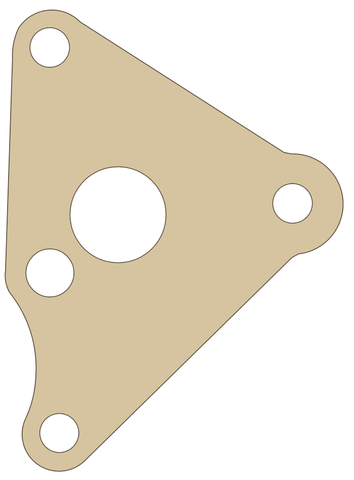 Yamaha Pump Cover gasket outline, OEM 3B4-13329-00, D material
