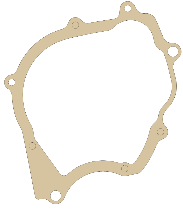 Yamaha Crankcase gasket outline, OEM 1P6-E5451-00, A material