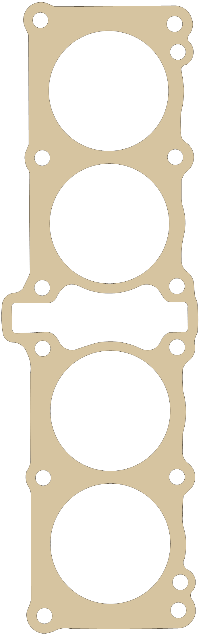 Yamaha FZR750R Cylinder Base gasket outline