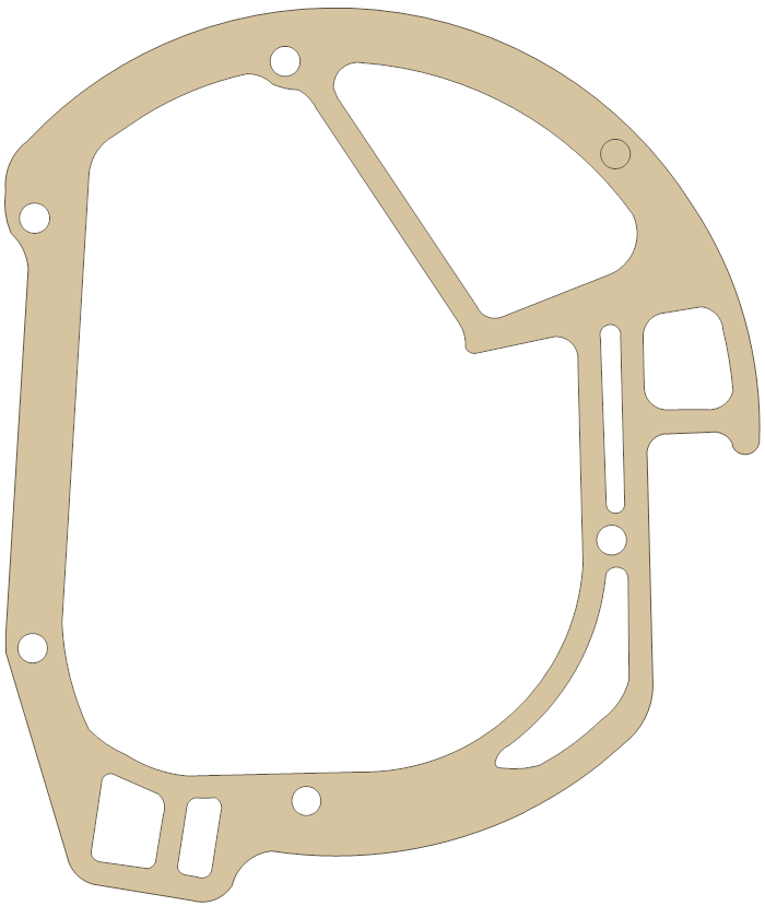 Yamaha FZR750R Carburetor Cover 2 gasket outline