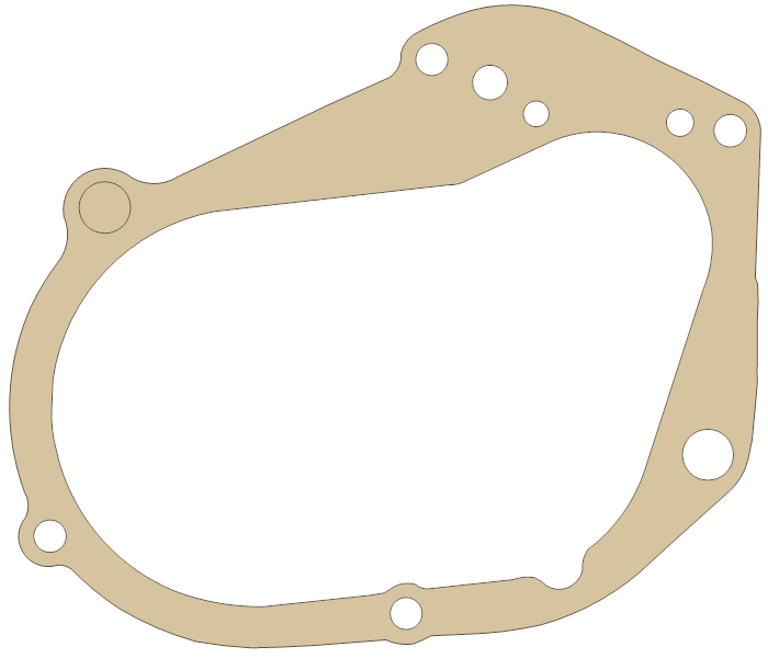 Yamaha Crankcase gasket outline, OEM 5DA-E5461-00, A material