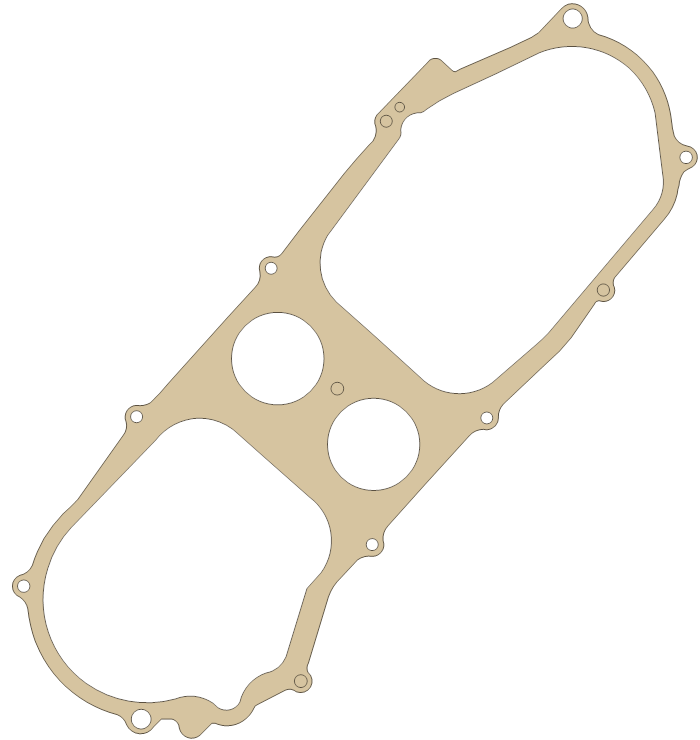 Yamaha Crankcase gasket outline, OEM 5DA-E5451-00, A material